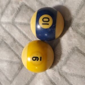 VTG Aramith Billiard Ball 2.25" Replacement Blue Stripe & #10 Yellow Stripe #9